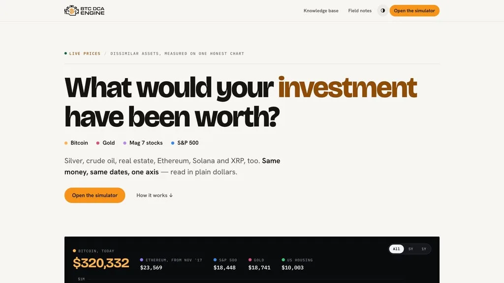 BTC DCA Engine — home page