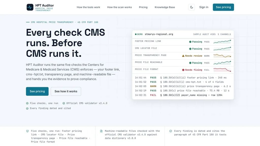 HPT Auditor — home page