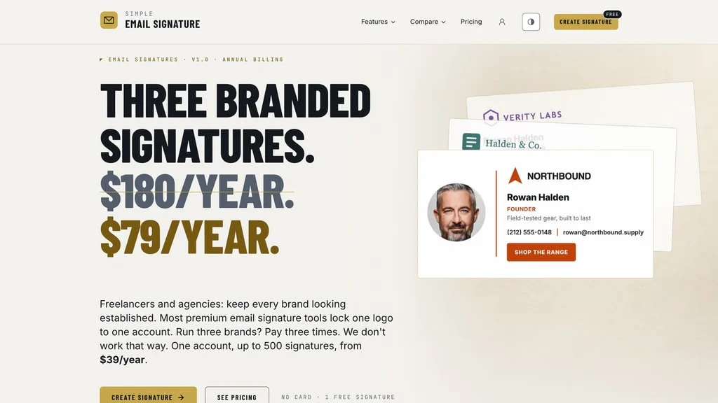 Simple Email Signature — home page