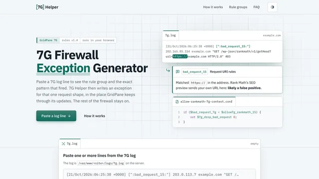 7G Helper — home page in the light theme