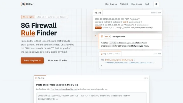 8G Helper — home page in the light theme