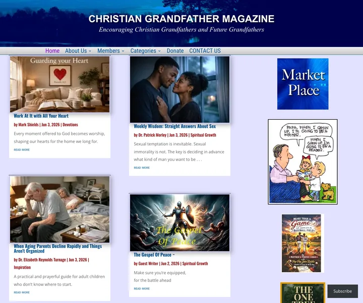 Christian Grandfather Magazine — Home — Desktop, before