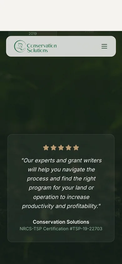 Conservation Solutions — mobile testimonial