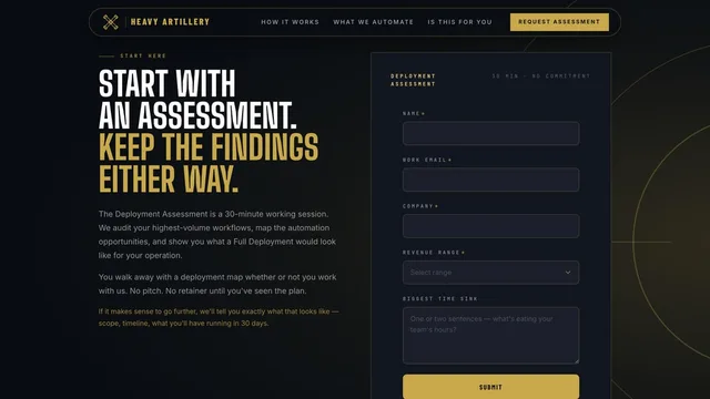 Heavy Artillery — Deployment Assessment request