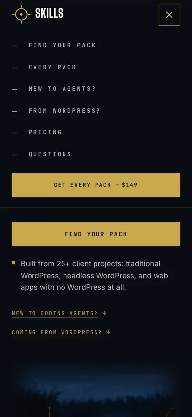 Heavy Artillery Skills — mobile menu