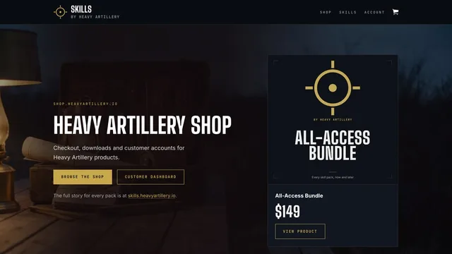 Heavy Artillery Skills — store home
