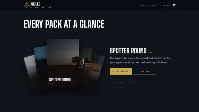 Heavy Artillery Skills — every pack in the store