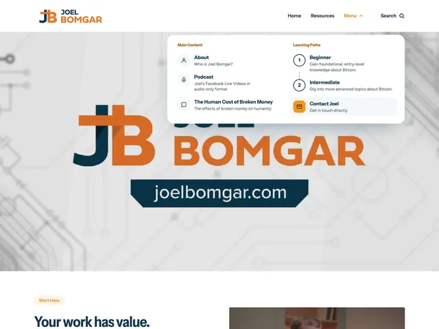Joel Bomgar — navigation menu open