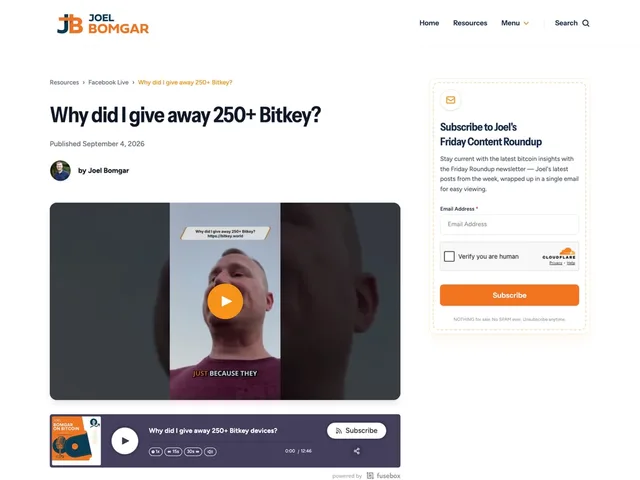 Joel Bomgar — a post with its video and audio