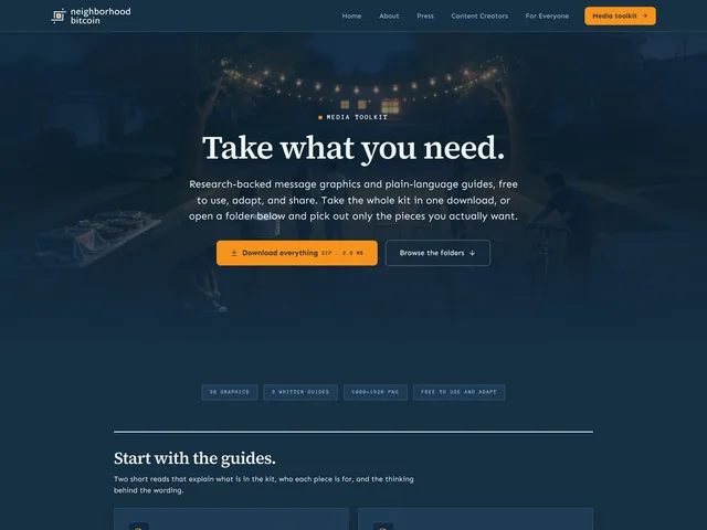 Neighborhood Bitcoin — the media toolkit page