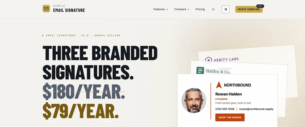 Simple Email Signature — home page
