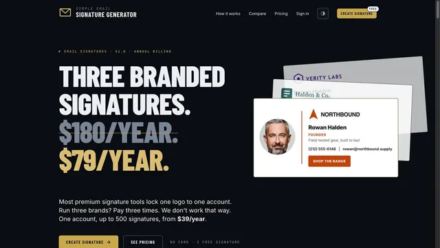 Simple Email Signature — home page