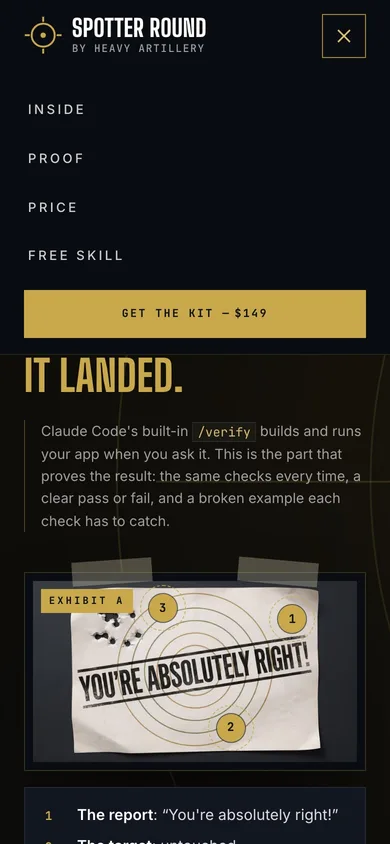 Spotter Round — mobile menu
